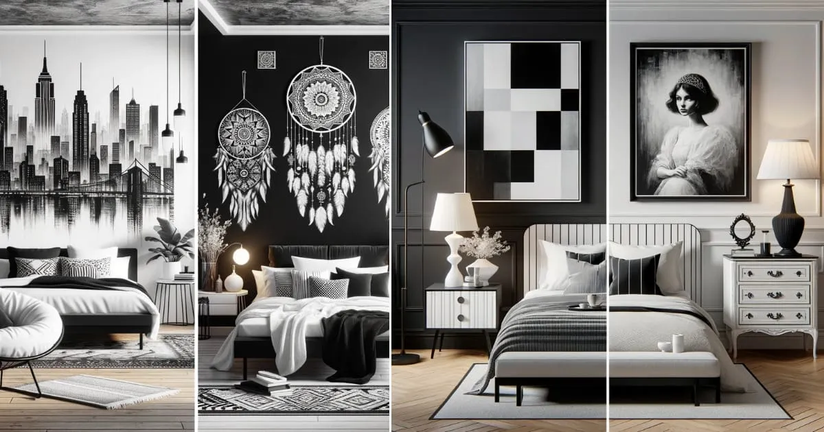 Stylish Black and White Bedroom Wall Decor Ideas