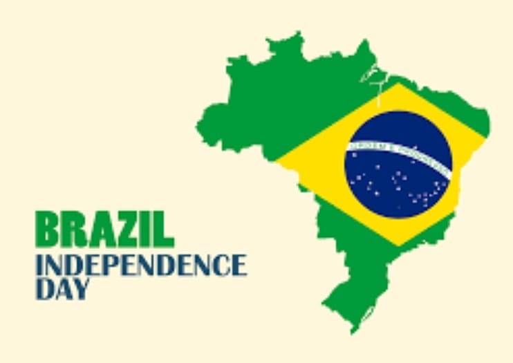 Brazil Independence Day Flag Text Logo