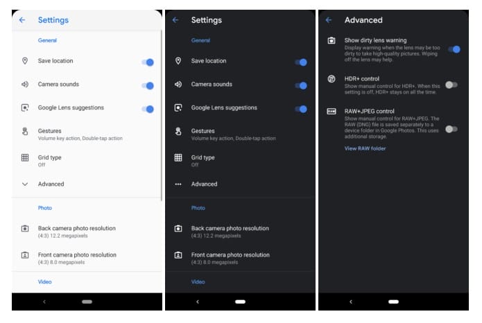 Dark Mode Setting is available on Google Camera 6.2