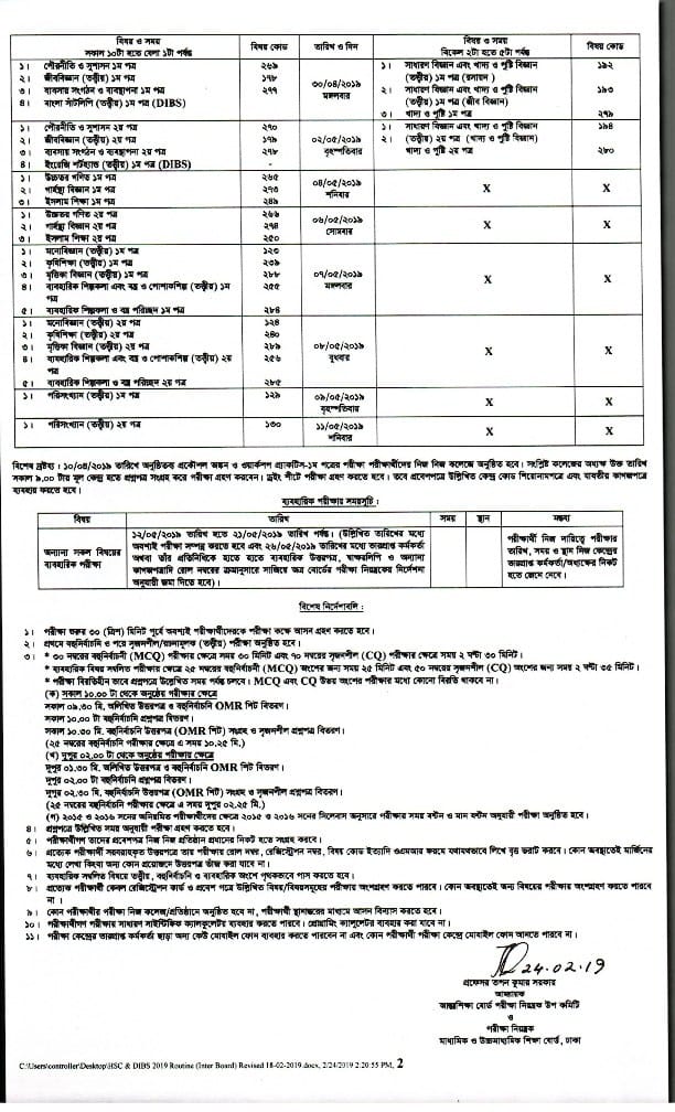 HSC Routine