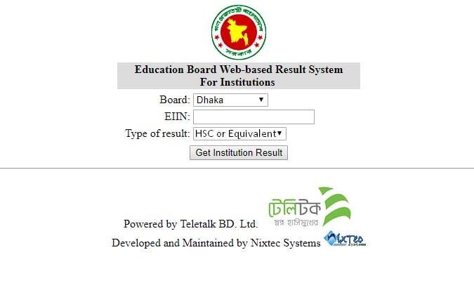 HSC Result 2019 by EIIN