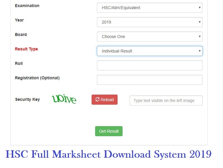 HSC result full marksheet is available to download online