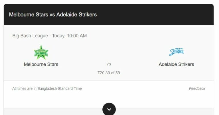 Melbourne Stars vs Adelaide Strikers (MLS vs ADS) Big Bash League – Live Stream, Score, Preview & Prediction