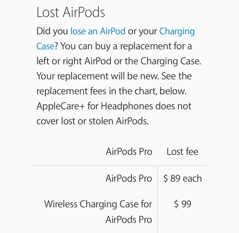 Do Applecare Cover Lost Airpods?