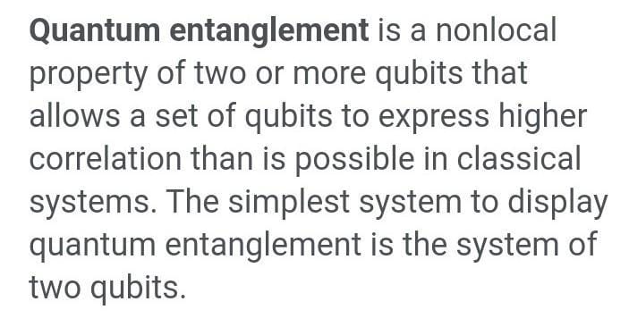 Which Term Refers To The Strong Information Correlation Between Qubits?