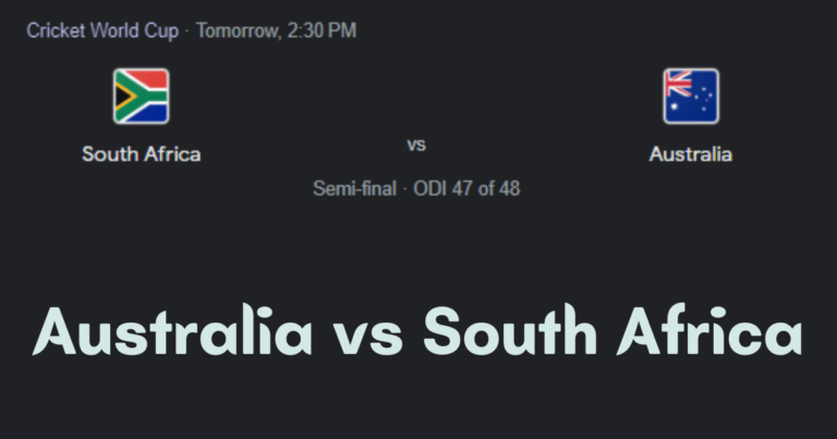 Australia vs South Africa, A Thrilling Semi-Final Showdown at the ODI World Cup