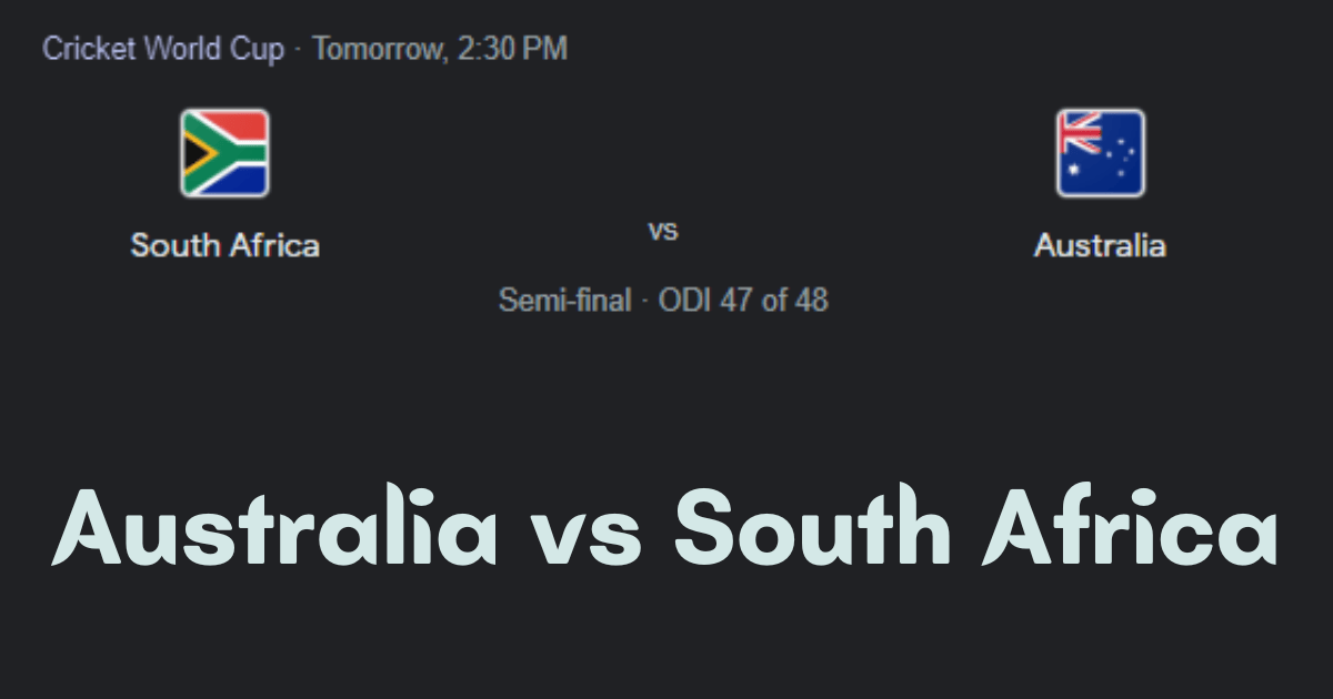 Australia vs South Africa