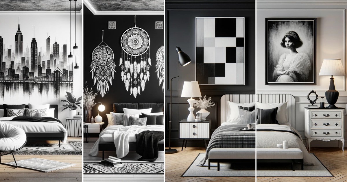 What Are The Options For Creating A Black And White Themed Bedroom Wall Decor