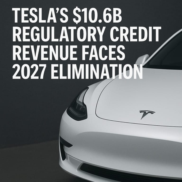 Tesla’s $10.6B Regulatory Credit Revenue Faces 2027 Elimination