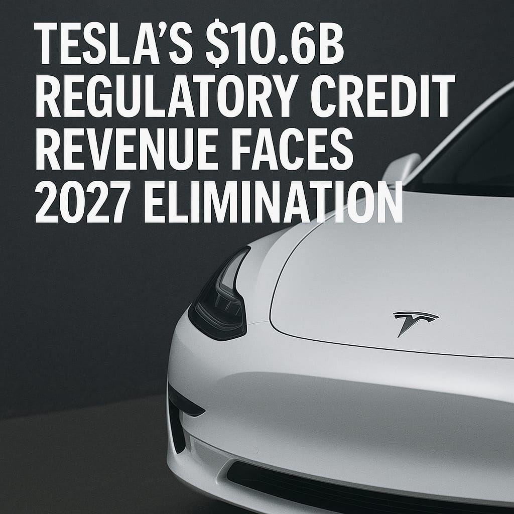 Tesla’s $10.6B Regulatory Credit Revenue Faces 2027 Elimination